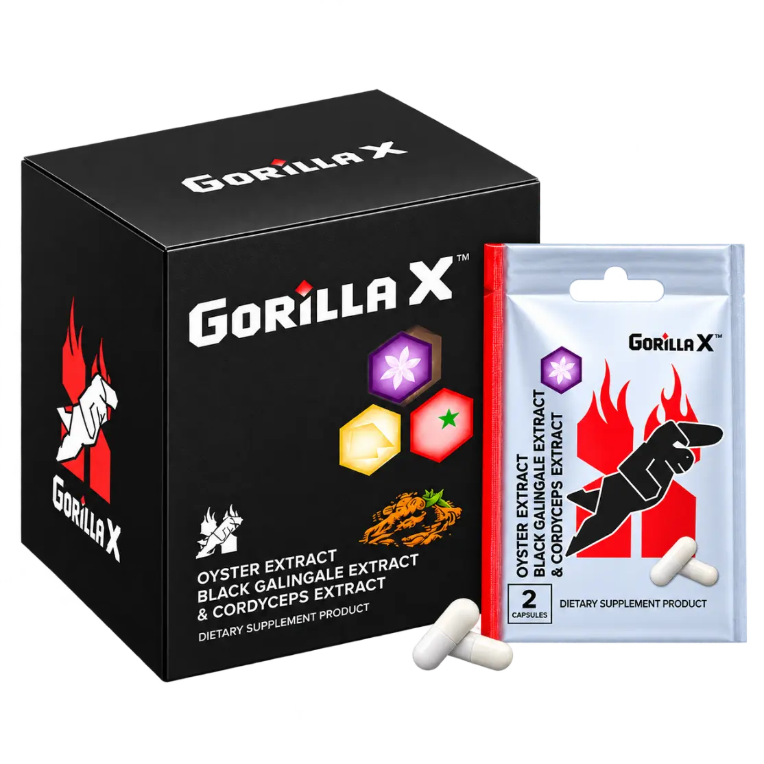 ผลิตภัณฑ์เสริมอาหารผู้ชาย Gorilla X ชนิดแคปซูล ยกกล่อง